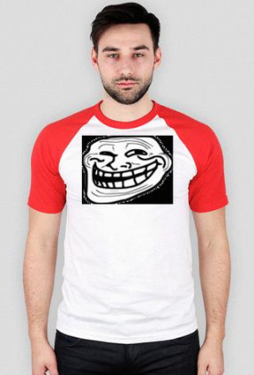 Koszulka biało-czerwona trollface