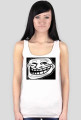 Koszulka bez rękawka biała trollface