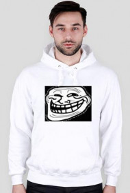 Bluza biała z kapturem trollface