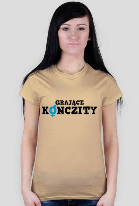 Grające Konczity - T-shirt damski CZARNY NAPIS
