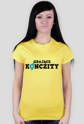 Grające Konczity - T-shirt damski CZARNY NAPIS