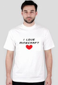 Koszulka biała I LOVE MINECRAFT