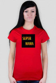 Super Mama - T-shirt DAMSKI CZERWONY