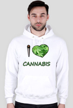 BLUZA Z KAPTUREM - I LOVE CANNABIS
