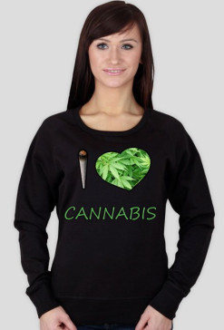 BLUZA BEZ KAPTURA - I LOVE CANNABIS