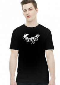 ptak i tryby steampunk - koszulka Męska