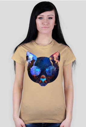 Koszulka damska kot wszechświat universe kosmos cat