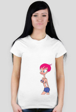 Cartoon girl biała