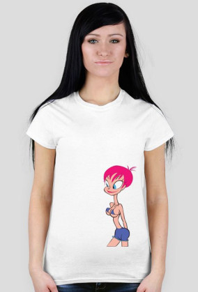 Cartoon girl biała
