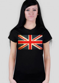 Flaga Wielkiej Brytanii grunge - koszulka damska