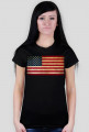 Flaga amerykańska grunge - koszulka damska