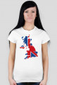 Wielka Brytania kontur - koszulka damska
