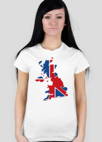 Wielka Brytania kontur - koszulka damska