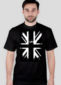 Flaga Wielkiej Brytanii czarno-biała pion