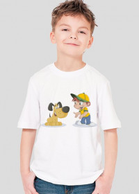 Koszulka chłopięca - chłopiec z psem