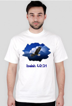 Koszulka męska biała - Isaiah 40:31
