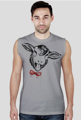 Koszulki męskie z dobrym projektem - owca w muszce