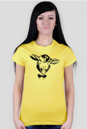 T-shirt damski z czarną owcą.