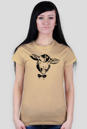 T-shirt damski z czarną owcą.
