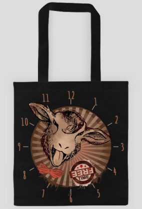 Torba czarna z dwustronnym nadrukiem - ćma/ free time