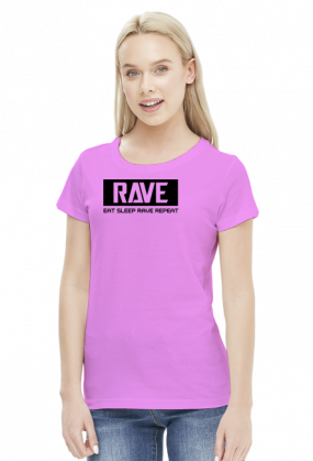 Koszulka damska RAVE Eat Sleep Rave Repeat.