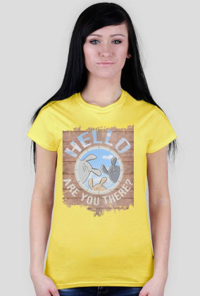 T-shirt damski - hello, are you there?