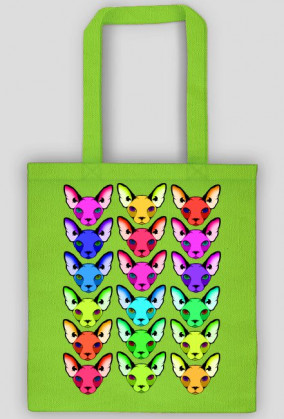 Torba psycho kolorowe koty dla fannów kocich rzeczy