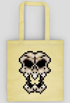 Torba pixel art czaszka dla fanów starej konsoli i starych gier