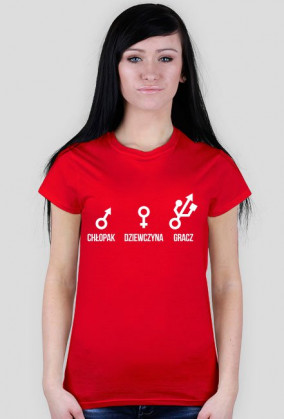 Koszulka gracza dla niej biały nadruk