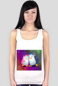 bluzka na ramiączkach "zakochane pingwiny"