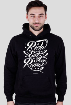 Bluza męska z kapturem - RIDE EAT SLEEP REPEAT (różne kolory!)