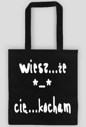 Torba koloru czarnego z białym napisem